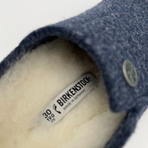 🧵 New Birkenstock Unisex Kids Zermatt Kids Shearling Wool Felt (Navy) - Picture 10 of 13